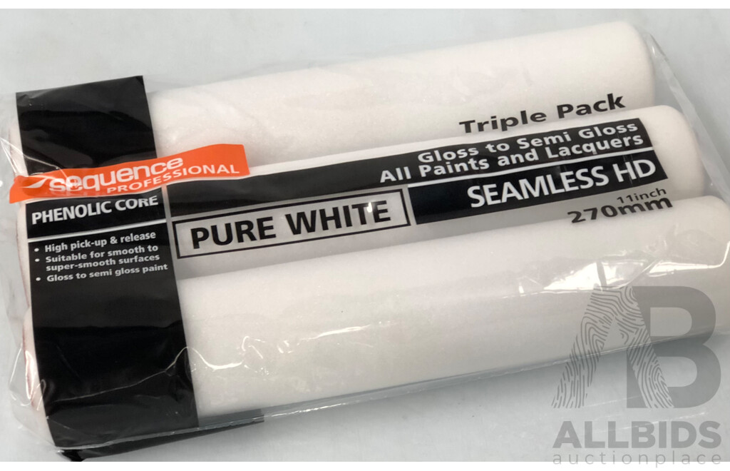 Sequence Professional 3 Pack 270mm Roller Covers (Box of 32) - Total ORP $672.00