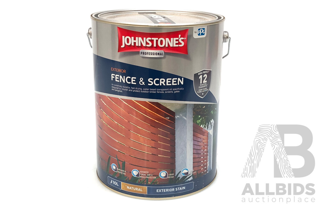 Johnstone's 10L Fence & Screen Exterior Stain - New