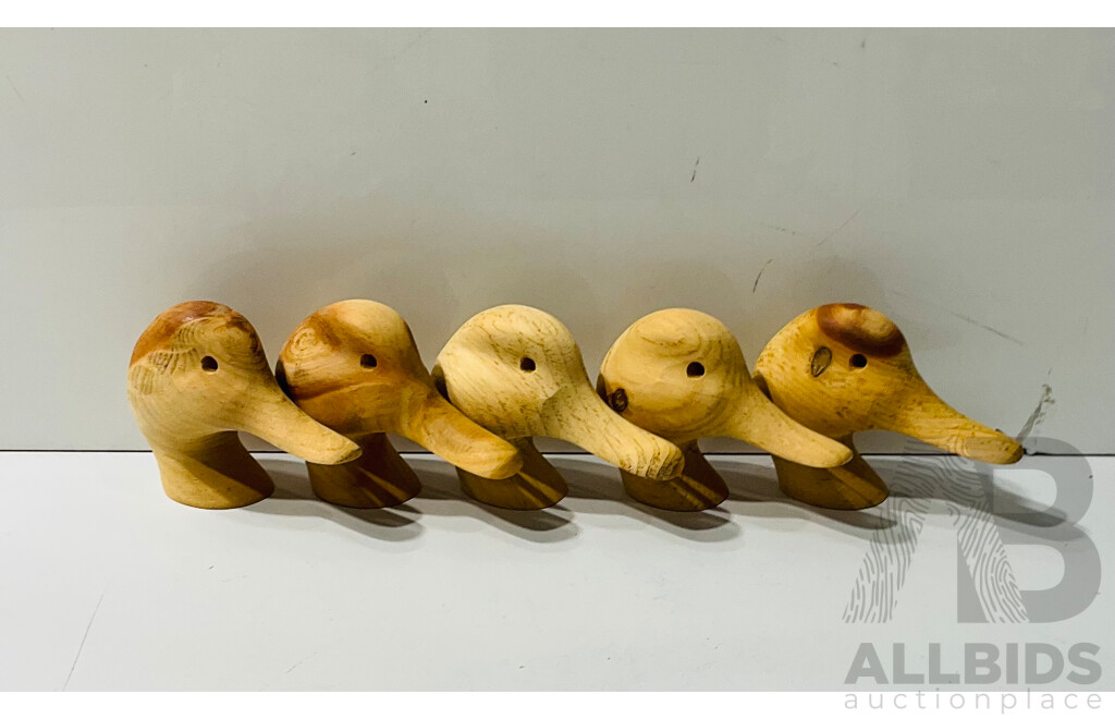 Collection of Hand Carved Wooden Duck Heads