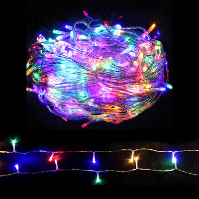 Four Sets of Jingle Jollys 100 Meter Blue and Multi Coloured LED Christmas Lights - New