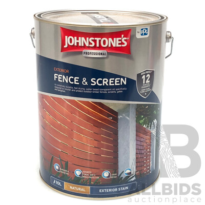 Johnstone's 10L Fence & Screen Exterior Stain - New