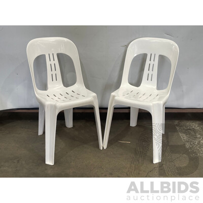 Stackable White Plastic Chairs - Lot of 60