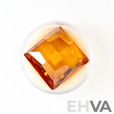 Citrine, Large Square Faceted Cabochon, 68.70 CT