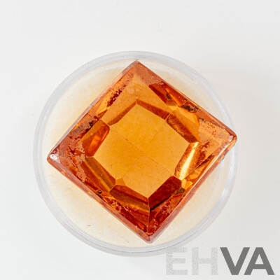 Citrine, Large Square Faceted Cabochon, 68.70 CT
