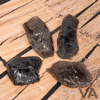 Collection Four Ancient Obsidian Items, El Inga Site, East of Quito, Eucador, Circa 10000 BCE, All in Collectors Cases