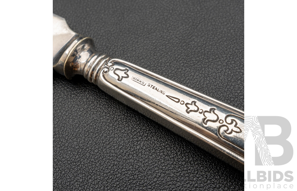Antique Birks Sterling Silver Louis XV Pattern Cake Knife, Montreal C.1925, 26.5cm, 84.0 Grams