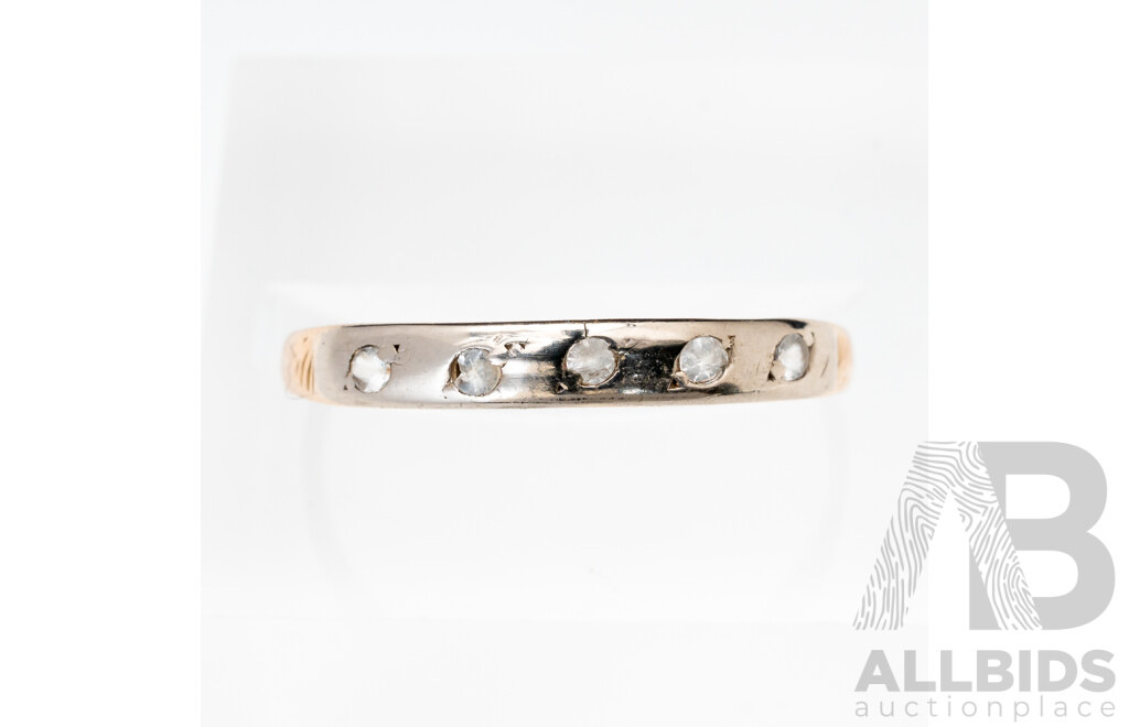 9ct Vintage Diamond Set Stacking Ring, TDW0.05ct, Size N, 0.79 Grams