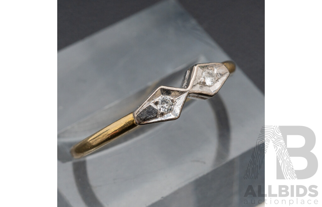 9ct Vintage Diamond Set Stacking Ring, TDW 0.04ct, Size M, 2.07 Grams