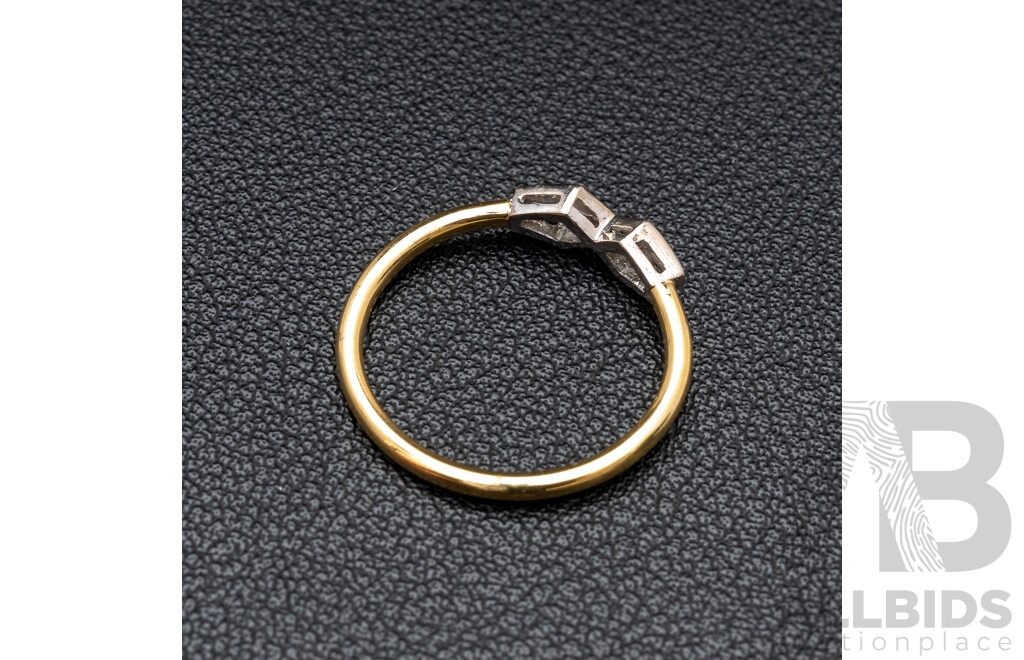 9ct Vintage Diamond Set Stacking Ring, TDW 0.04ct, Size M, 2.07 Grams