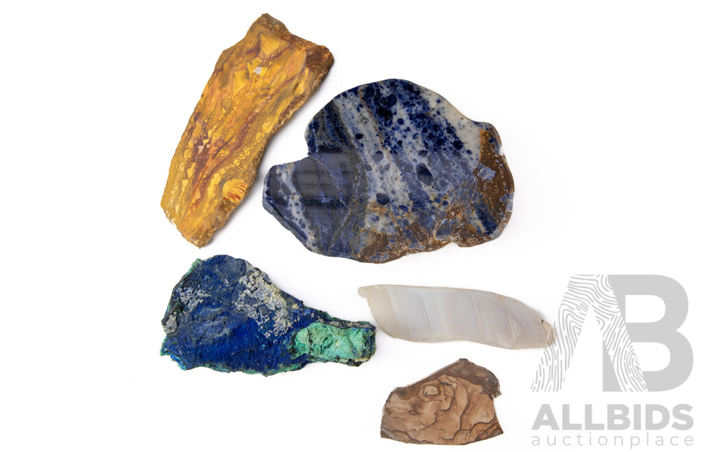 Collection Mineral Specimens in Collectors Frames Including Azurite and More