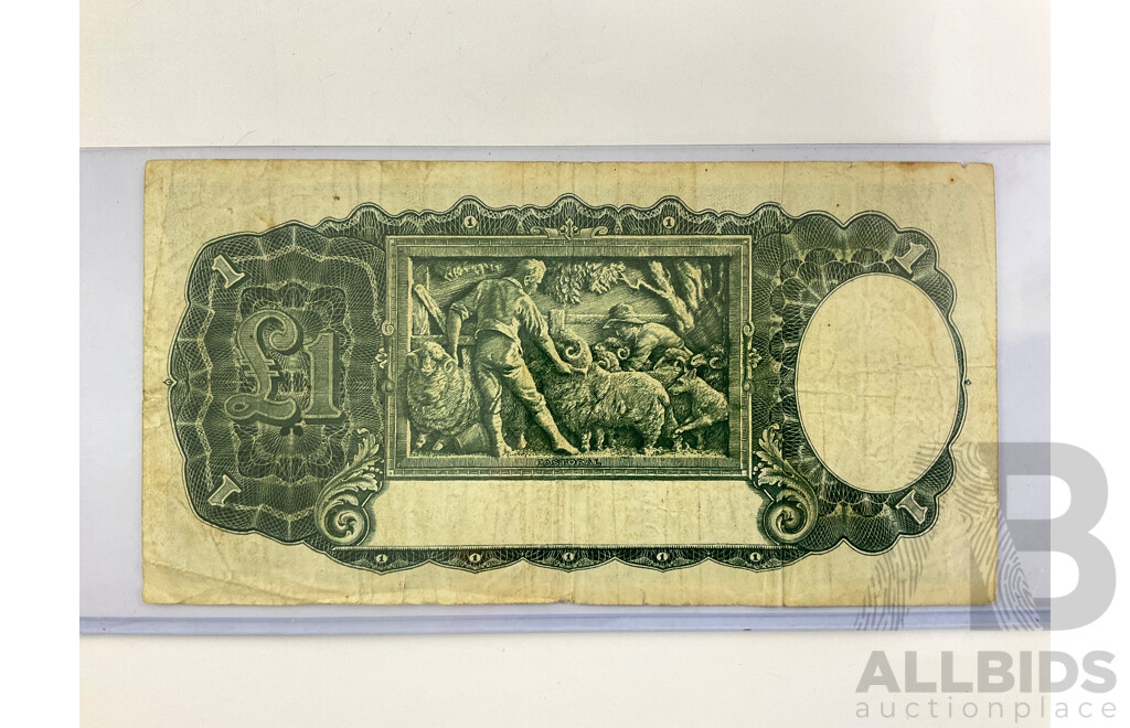 Australian 1938 One Pound Note, Sheenan/McFarlane R29, P25 261077