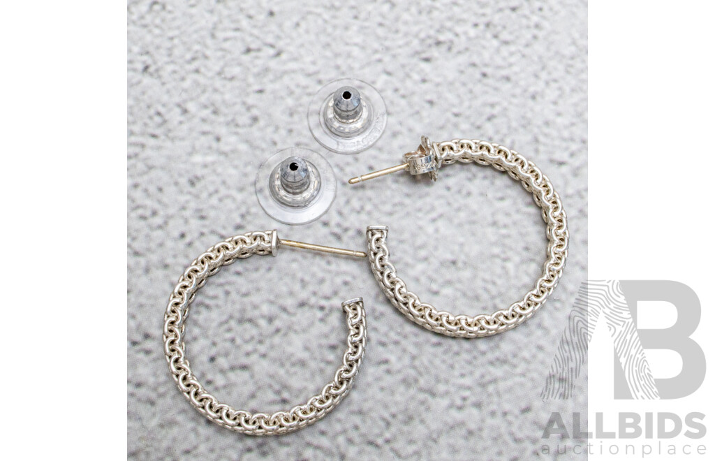 Tiffany & Co. Somerset Sterling Silver Medium Hoop Earrings, 25mm, 6.22 Grams