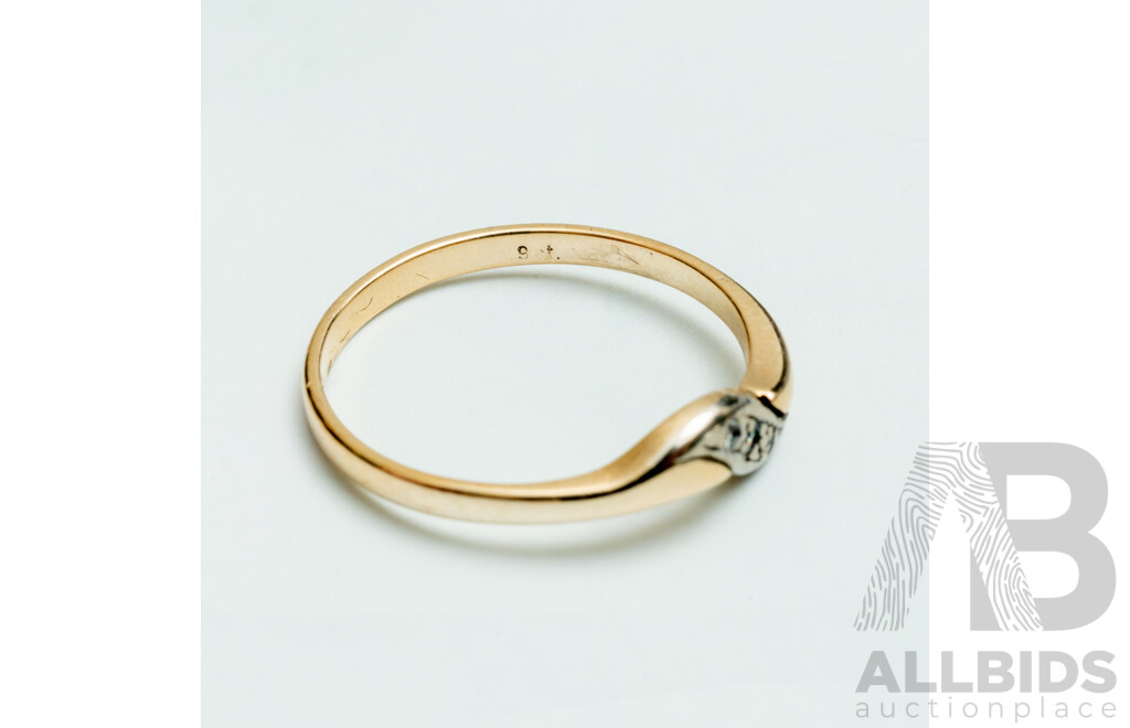 9ct Diamond Set Dress Ring, TDW 0.03ct, Size N, 1.48 Grams