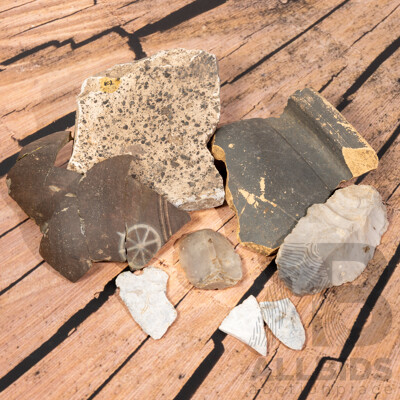 Great Collection Nine Ancient English Artifacts,  All in Collectors Frames