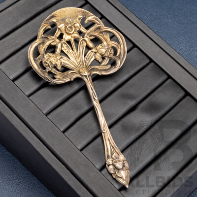 Antique Sterling Silver Art Nouveau Gorham Bonbon or Nut Spoon in H44 'Daffodil' Pattern, 14.0 Grams