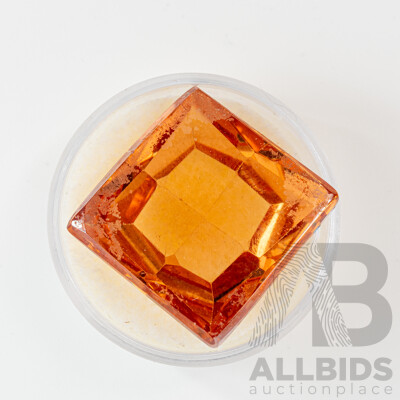 Citrine, Large Square Faceted Cabochon, 68.70 CT