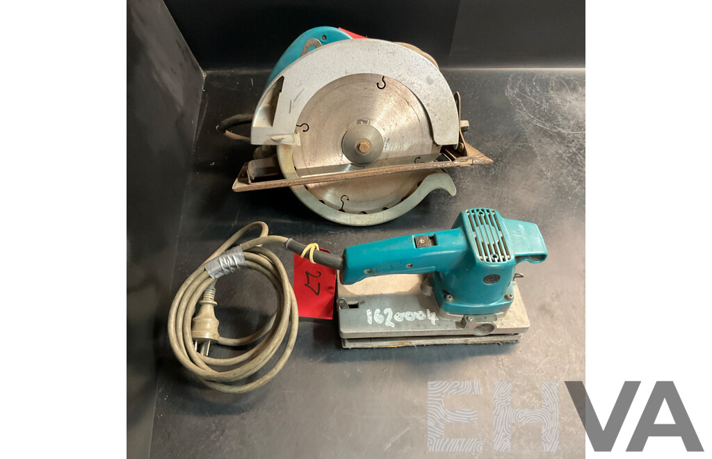 MAKITA 5900B 235mm Circular Saw & 9045N Finishing Sander - Lot of 2