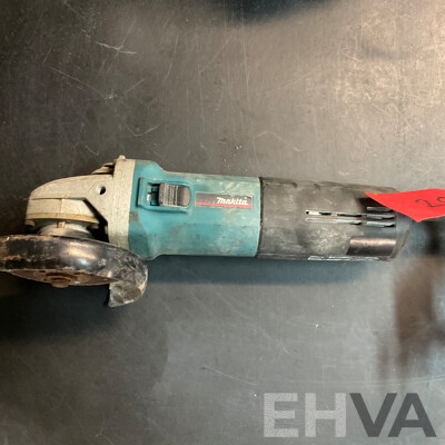 MAKITA 9564C Angle Grinder & 9924DB Belt Sander & RYOBI Hand Held Tile Saw & RODMAN NIBBLER in Box - Lot of 4