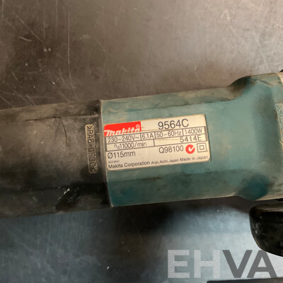 MAKITA 9564C Angle Grinder & 9924DB Belt Sander & RYOBI Hand Held Tile Saw & RODMAN NIBBLER in Box - Lot of 4