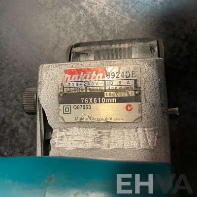MAKITA 9564C Angle Grinder & 9924DB Belt Sander & RYOBI Hand Held Tile Saw & RODMAN NIBBLER in Box - Lot of 4