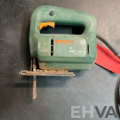 BOSCH PST54E Jigsaw & AEG Angle Grinder WS601 & ROBERTS Deluxe Seaming Iron - Lot of 3