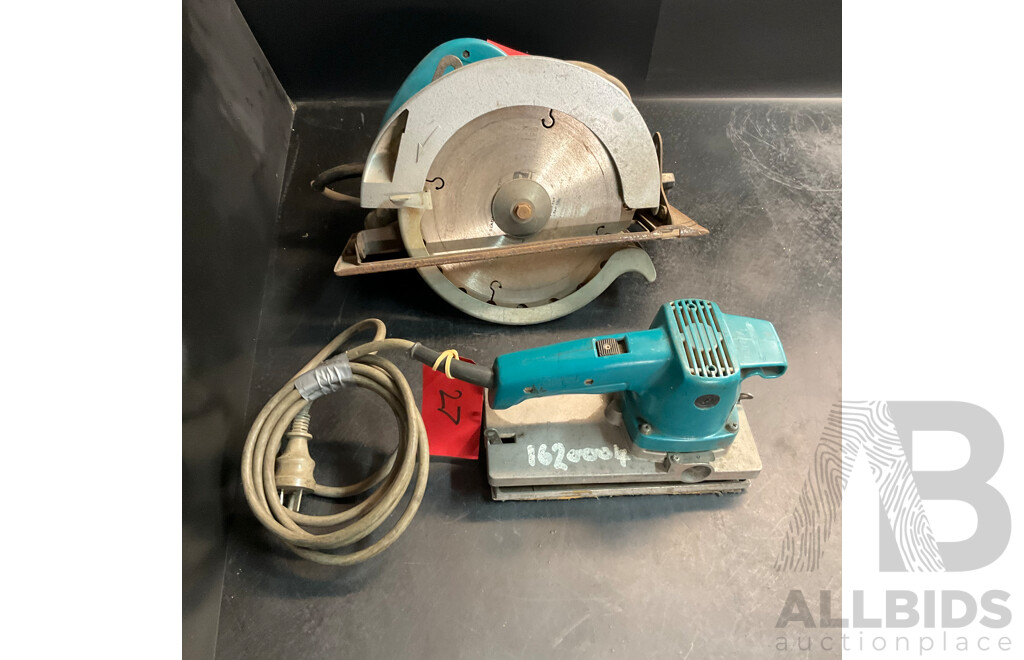 MAKITA 5900B 235mm Circular Saw & 9045N Finishing Sander - Lot of 2