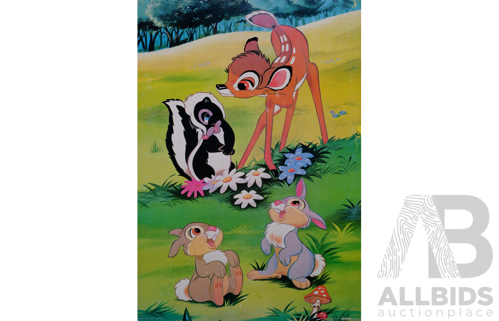 Bambi and Friends, (1982), Coloured Poster Print Mounted on Board, 94 x 65 cm