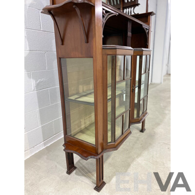 Arts and Crafts Inlaid Mahogany Display Cabinet or Etagere