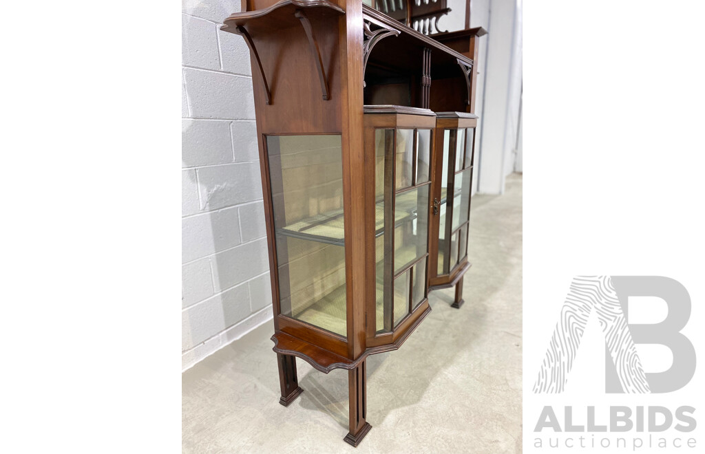 Arts and Crafts Inlaid Mahogany Display Cabinet or Etagere