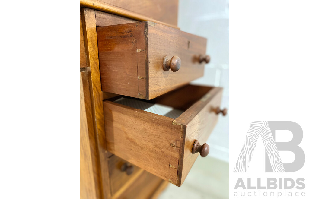 Victorian Mahogany Leather Inlaid Four Drawer Davenport