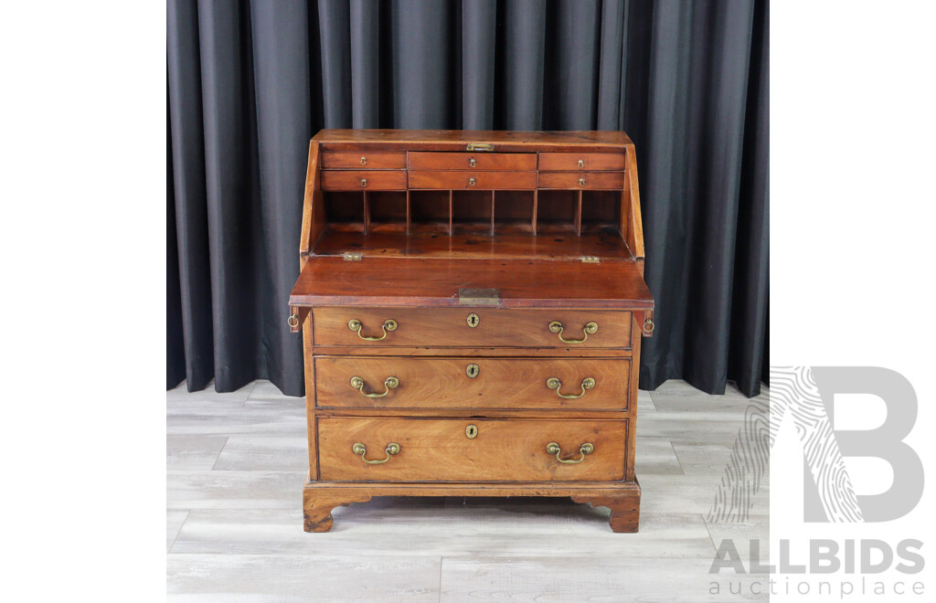 Georgian Oak Drop Front Bureau