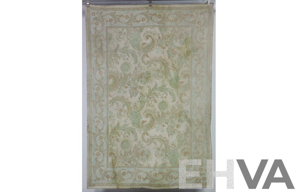Malmaison Duck Egg Blue and Gold Rug by Laura Ashley