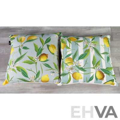 Pair of Citrus Themed Throw Cushions