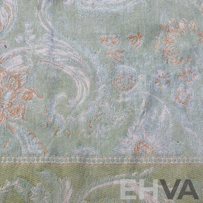 Malmaison Duck Egg Blue and Gold Rug by Laura Ashley