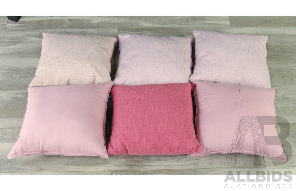 Collection of Six Fabric Throw Cushions