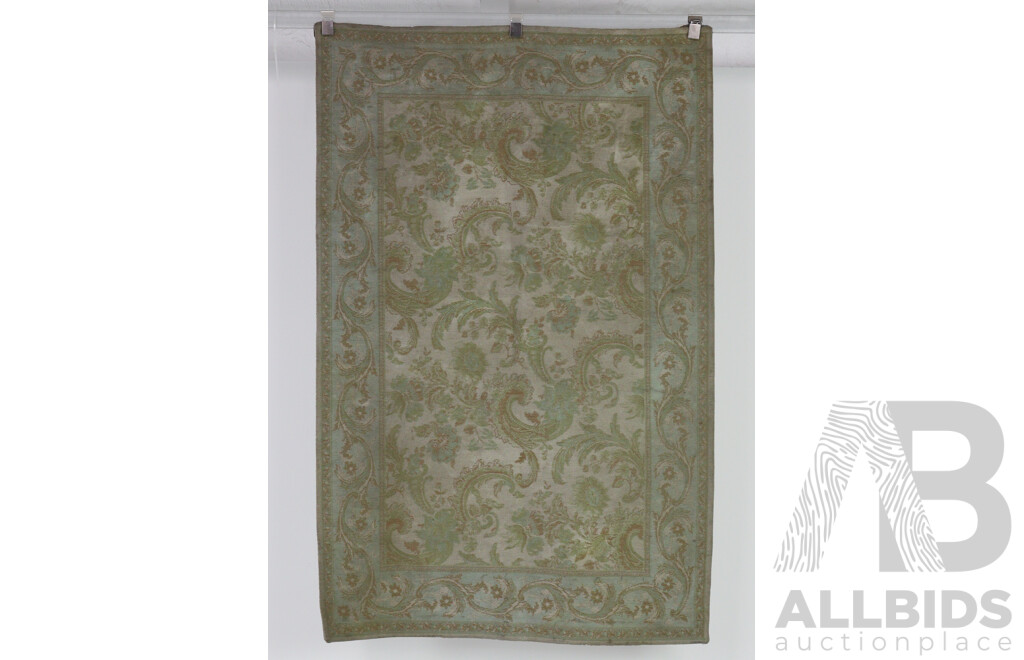 Malmaison Duck Egg Blue and Gold Rug by Laura Ashley