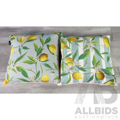 Pair of Citrus Themed Throw Cushions