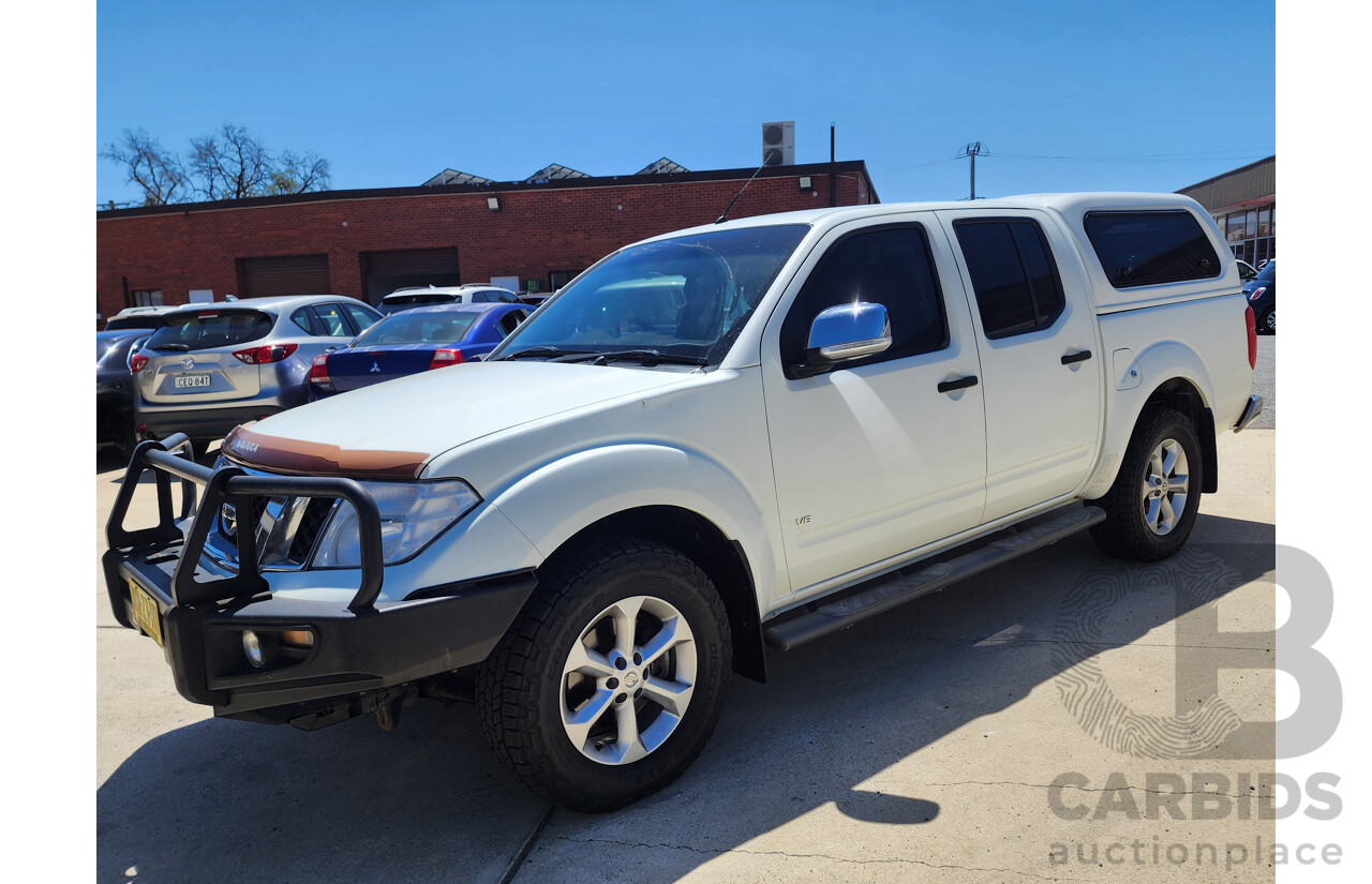 1/2013 Nissan Navara ST-X (4x4) D40 MY12 Dual Cab P/Up White 3.0L