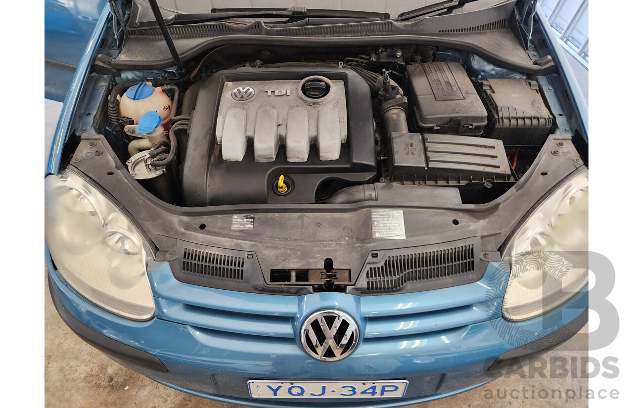 5/2007 Volkswagen Golf 1.9 TDI Comfortline 1K 5d Hatchback Blue 1.9L