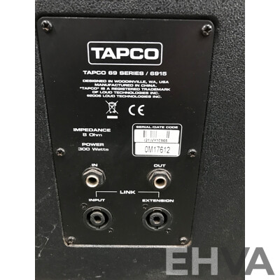 Tapco 69 Series 2-Way Loudspeakers - Lot of 4