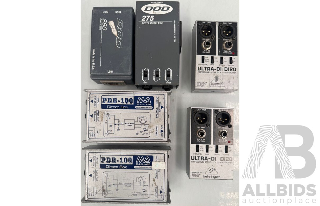Behringer, DOD & McLelland Direct Boxes - Lot of 6