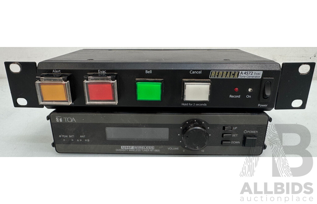 TOA Wireless Tuner & Redback Alert/Evac Tone Generator