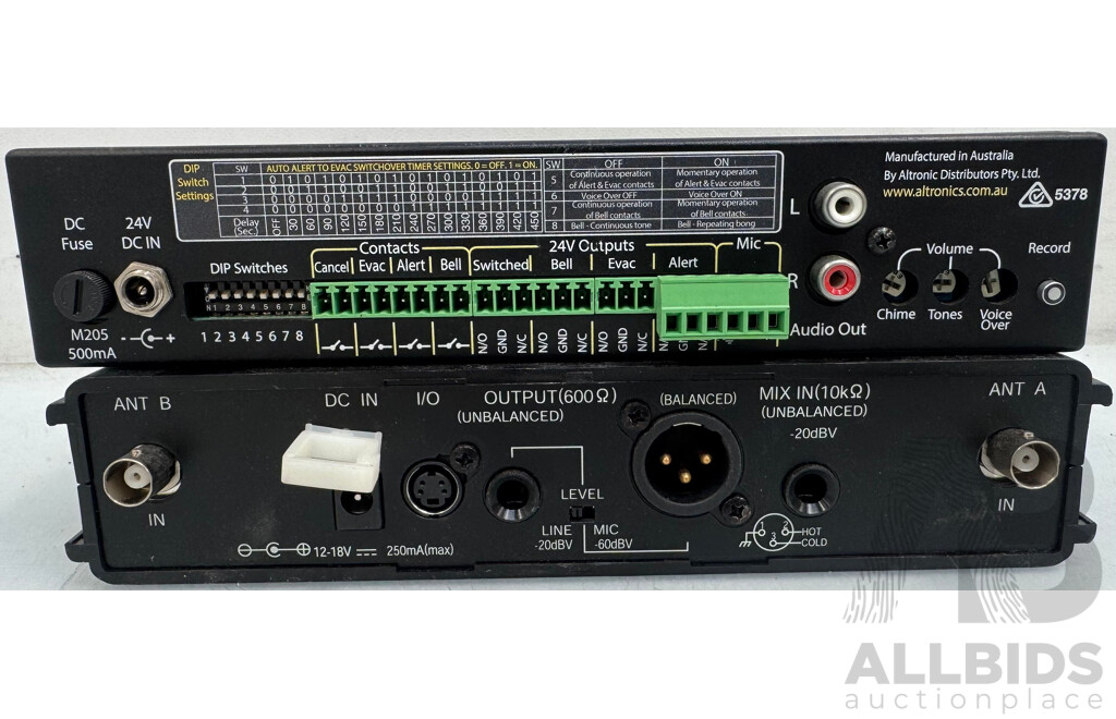 TOA Wireless Tuner & Redback Alert/Evac Tone Generator