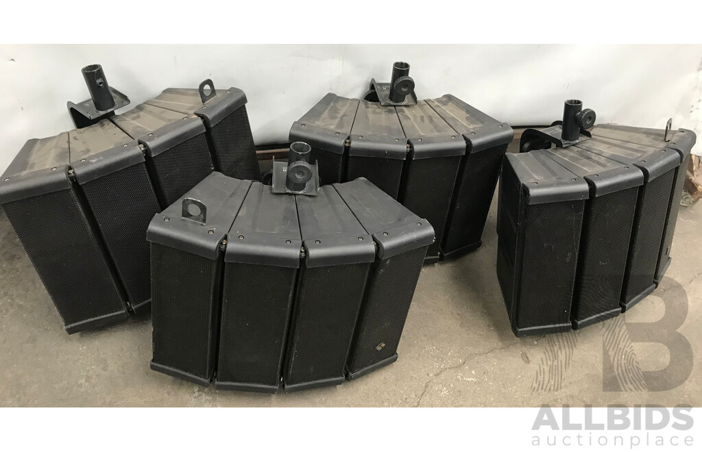 TOA 600W Variable Dispersion Line Array Speakers and Compact Array Speaker - Lot of 4