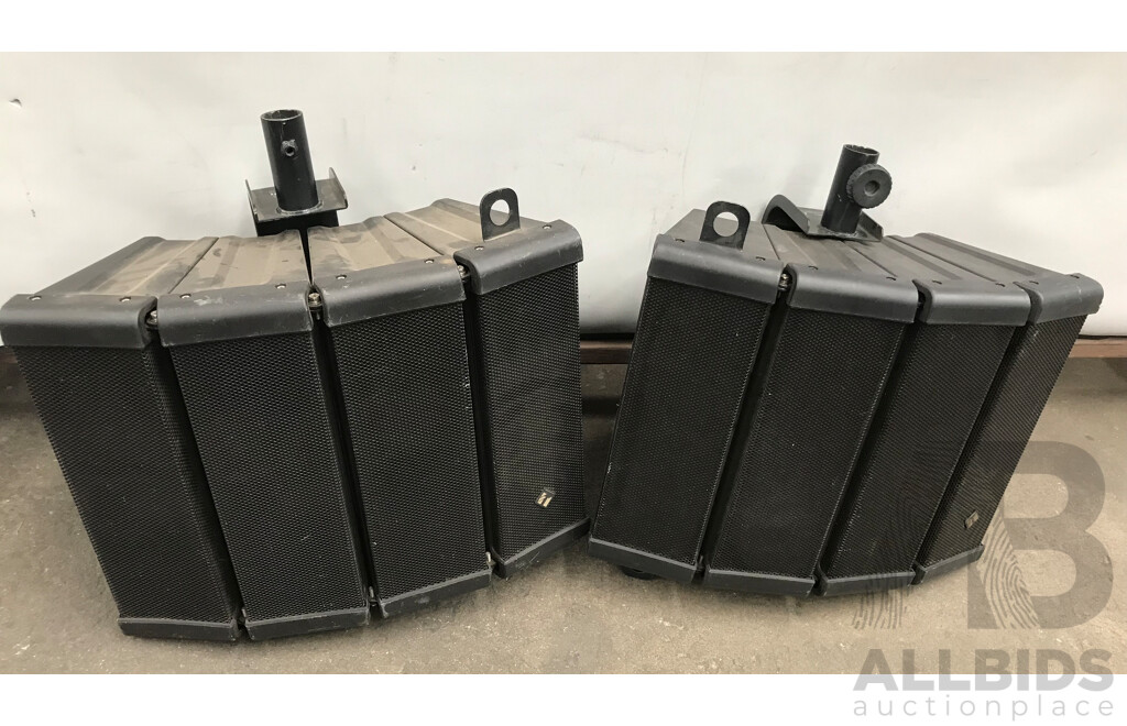 TOA 600W Variable Dispersion Line Array Speakers and Compact Array Speaker - Lot of 4