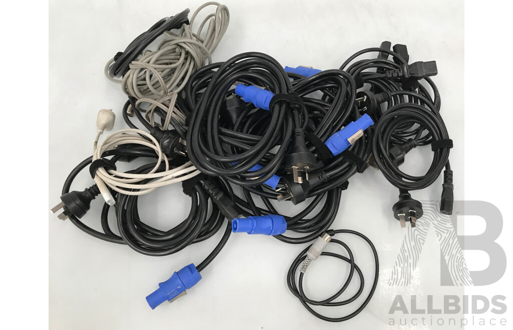 Assorted Lot of Power and Various Audio/Visual Cables