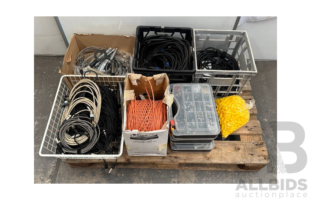 Bulk Lot of PA Equipment - Cables and Microphone Bits