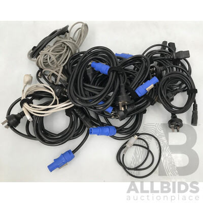 Assorted Lot of Power and Various Audio/Visual Cables