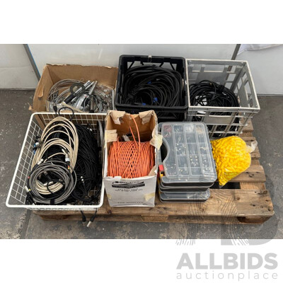 Bulk Lot of PA Equipment - Cables and Microphone Bits