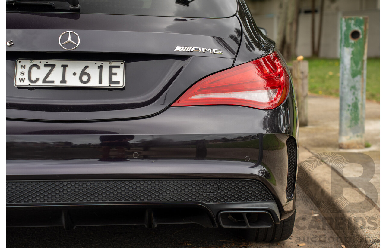 05/2015 Mercedes Benz CLA 45 AMG 4matic (AWD) Shooting Brake 117 MY15 Northern Lights Violet Metallic Turbo 2.0L